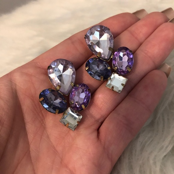 Jewelry - Purple Stud Statement Earrings